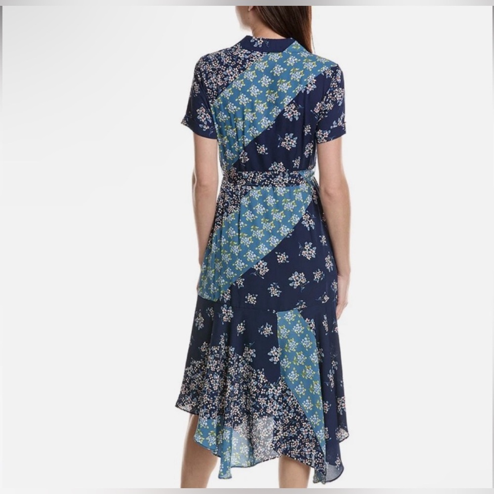 {NWT} $148 NANETTE LEPORE Printed Crepe Chiffon Midi Dress - Picture 2 of 4